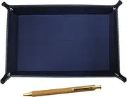 Japanese Grain Cowhide Leather Pen Tray Blue Bamboo Pattern Ballpoint Pen Set TRAL-FB300CB