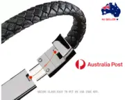 Phone Charger USB C Micro USB iPhone Data Cable Cord Leather Bracelet Wrist Band