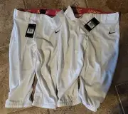 Two NEW Pairs Nike Girls Diamond Invader 3/4 Pants Softball White Pink Swoosh XL