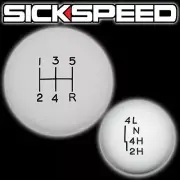WHITE OL' SKOOL SHIFT KNOB/TRANSFER CASE SET FOR 5 SPEED CHEVY/GEO GEAR SHIFTER (for: Chevrolet)