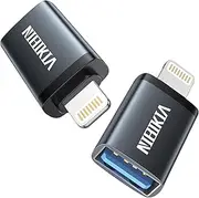 Lightning to USB Adapter, 2 Pack iPhone USB Lightning Stick Adapter Compact USB 3.0 OTG for iPhone/iPad, Hubs, MIDI Keyboard, Mouse, Card Reader, USB Data Synchronisation Supports USB Flash Drive