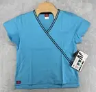 Dickies Medical Nurse Scrub Top Blue Size XS 19x22 NWT