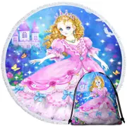 Magical Girly Design Fairy Tale Pink Princess Round Beach Towel