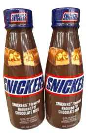 SNICKERS Flavored Reduced Fat Chocolate Milk - 14oz 2 Bottles - Free Ship
