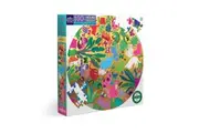 eeBoo: Round Puzzle - Busy Cats (100pc Jigsaw)