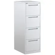 Steelco 4 Drawer Filing Cabinet White Satin