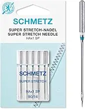 SCHMETZ Sewing Machine Needles| 5 Super Stretch Needles | HAX1 SP| Needle size 90/14