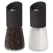 Trudeau Maison 6" Oslo No Mess Salt & Pepper Mill / Grinder Set - Black