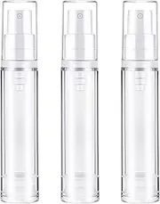 BlingKingdom 3pcs Empty Airless Pump Bottle Refillable Clear Travel Lotion Containers Vacuum Cosmetic Container Press Bottles for DIY Foundation, Gel, Essence, Lotion, Moisturiser (10Ml)