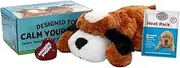 SmartPetLove Snuggle Puppy Heartbeat Stuffed Toy - Pet Anxiety Relief and Calming Aid - Brown and White