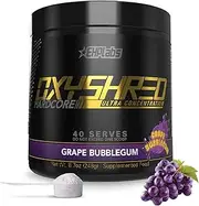 EHP Labs OxyShred Hardcore Thermogenic Pre Workout Shredding Supplement - Promotes Shredding, Energy Booster, Pre-Workout, Mood Booster - Grape Bubblegum, 40 Servings