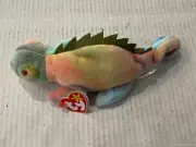 Ty Beanie Baby Iggy 5th Gen Swing Tag , 6 Th Gen Tush Tag Rainbow Pastel Colors