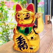 Chinese Lucky Waving Cat Beckoning Maneki Neko Gold Wealth Fortune Feng Shui