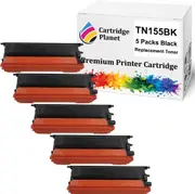 5-Pack Black Compatible Toner Cartridge for Brother TN-155BK TN155BK (5,000 Pages) for DCP9040CN DCP9042CDN HL4040CN HL4050CDN MFC9440CN MFC9450CDN MFC9840CDW