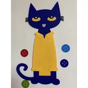 皮特猫套手手偶繪本道具教學教具扣子背膠pete the cat and his four groovy buttons