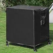 Stainless Steel Grill Cart with Cover Pizza Oven Stand with Water-Proof Cover Trolley Table with Wheels Three-Shelf Movable Food Prep and Work Cart Table Heavy Duty Grill Cart Outdoor 31.5"×24"×35.5"