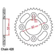 RK 34T Rear Sprocket for Honda C110X 2018-2021