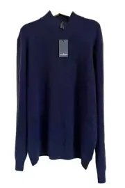 Mens DANIEL HECHTER Paris Luxury 2-PLY Cashmere Quarter Zip Sweater XL New