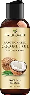 Handcraft Blends Fractionated Coconut Oil - 4 Fl Oz - 100% Pure and Natural - Premium Grade Carrier Oil for Skin and Hair - Hair and Body - Massage