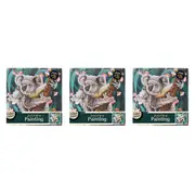3x Krafters Korner Jewels & Gem Painting Canvas Koala Creative Kids Craft Set 6+