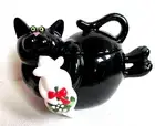 Dept 56 Black Cat & Mouse w/mistletoe Christmas Cookie Jar new