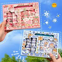 在飛比找樂天市場購物網優惠-栗子君果醬系列手帳素材套裝可愛ins卡通人物手賬DIY貼紙膠