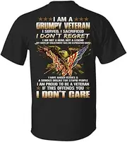 [VidiAmazing] I Am A Grumpy Veteran I Served I Sacrificed I Dont Regret I Am Proud to Be A Veteran If This Offends You I Don�t Care Shirts ds576 T-Shirt