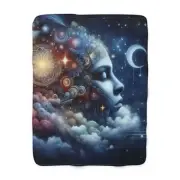 "Celestial Dreamscape" Sherpa Fleece Blanket