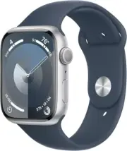 NEW Apple Watch Series 9 - 45mm (GPS+LTE) - Silver Case with Storm Blue Band