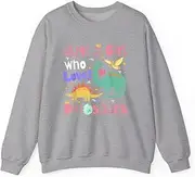 [X.Style] Just a Girl Who Loves Dinosaurs Kid Teen Toddlers Women Dino ds014 Sweater Grey L