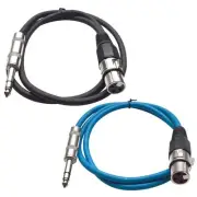 - SATRXL-F3-2 Pack of 3 Foot 1/4 Inch TRS to XLR Female Patch Cables - Balanc...