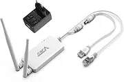 VONETS VAP11S Industrial 2.4GHz WLAN Bridge Mini WiFi Router Amplifier Ethernet to WiFi with Power Adapter, 2 RJ45 Ports DC/USB Power Supply, 2 Antennas for DVR PLC Network Devices