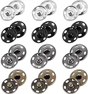 uxcell 200 Sets Sewing Snap Buttons, 19mm Press Buttons Metal Snap Fasteners for Clothes DIY Crafts, Silver/Black/Bronze/Iron Grey