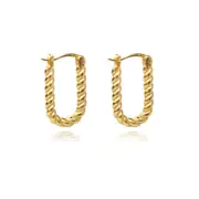 Culturesse Josi Sterling Silver 18mm Twisted Huggie Earrings 18 K Gold Plating