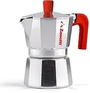 Zanetti, Mama Red Edition Aluminium Espresso Maker, Espresso Machine for 3 Cups, Espresso Maker with Drip Protection, Silicone Seal, Ergonomic Handle, Red