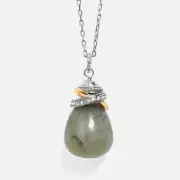 NWT Brighton NEPTUNE'S RINGS Labradorite GREEN Silver Gold Long Necklace MSRP$88