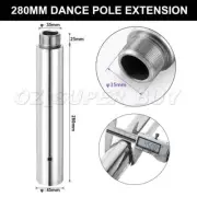 Chrome 28cm Dancing Pole Extension Portable High Quality Diameter 45mm AU STOCK