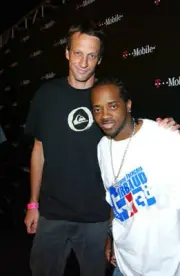 Tony Hawk & Jermaine Dupri at T Mobile Action Sports Team Hosts Ac- Old Photo