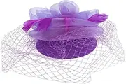 [Yardenfun] Cocktail Hat Mini Tea Party Hats Prom Hair Accessories Designer Stool for Vase Silk Robes for Women Bride Accessories Sequin for Women Headband for Gown Abs Purple