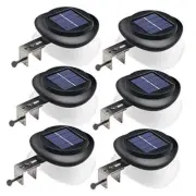 Solar Gutter Lights Upgraded 9 LED Outdoor Waterproof Fence Post Lights Black