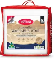 Tontine Lightweight Australian Washable Wool Quilt, Queen – Breathable All-Seasons Comfort with Natural Cotton Cover – Dust Mite Resistant – Dust Mite Resistant – Machine Washable