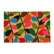 Door Mat Non-Slip PVC Coir, 40 x 60cm - Leaves - Indoor Welcome Mats Doormats