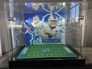 Aidan Hutchinson Custom Full Size Helmet Display With LED Lights - Detroit Lions