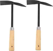 Binxind 2X Wooden Handle Metal Hand Garden Tool Digging Hoe,Black