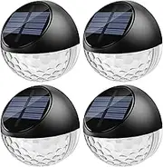 Quntis Solar Light Outdoor 4Pack,IP65 Waterproof Solar Fence Lights,Auto On/Off LED Solar Lights,Warm White Light Solar Deck Wall Lights for Garden Post Patio Yard Stairway Path Porch