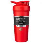 BlenderBottle Strada Shaker Cup Stainless Steel 24-Ounce Red