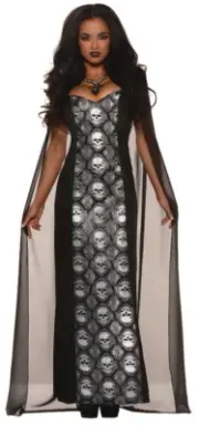 Mortalia Adult Women's Sexy Costume Skull Halloween Underwraps