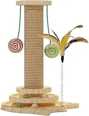 Cat Scratch Post - Cat Scratching Post| Sisal Scratcher, Interactive Reusable Anti-Tilting Kitten Toy for Exercise Home Encouraging Exercise Kitten Keeping Entertained Floor Indoor