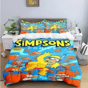 v1950 Bed Sheets Family S-simpson Cartoon Bedding Set,Duvet Cover Comforter Bed Set Quilt Cover Pillowcase,King Queen Twin Size Boys Girls Adults 3-Pi