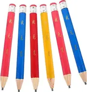 COHEALI 6pcs Boys and Girls Wooden Giant Pencils Octagon Shape School Stationery Safe Writing Pencils Eraser for Boys Girls Random Color